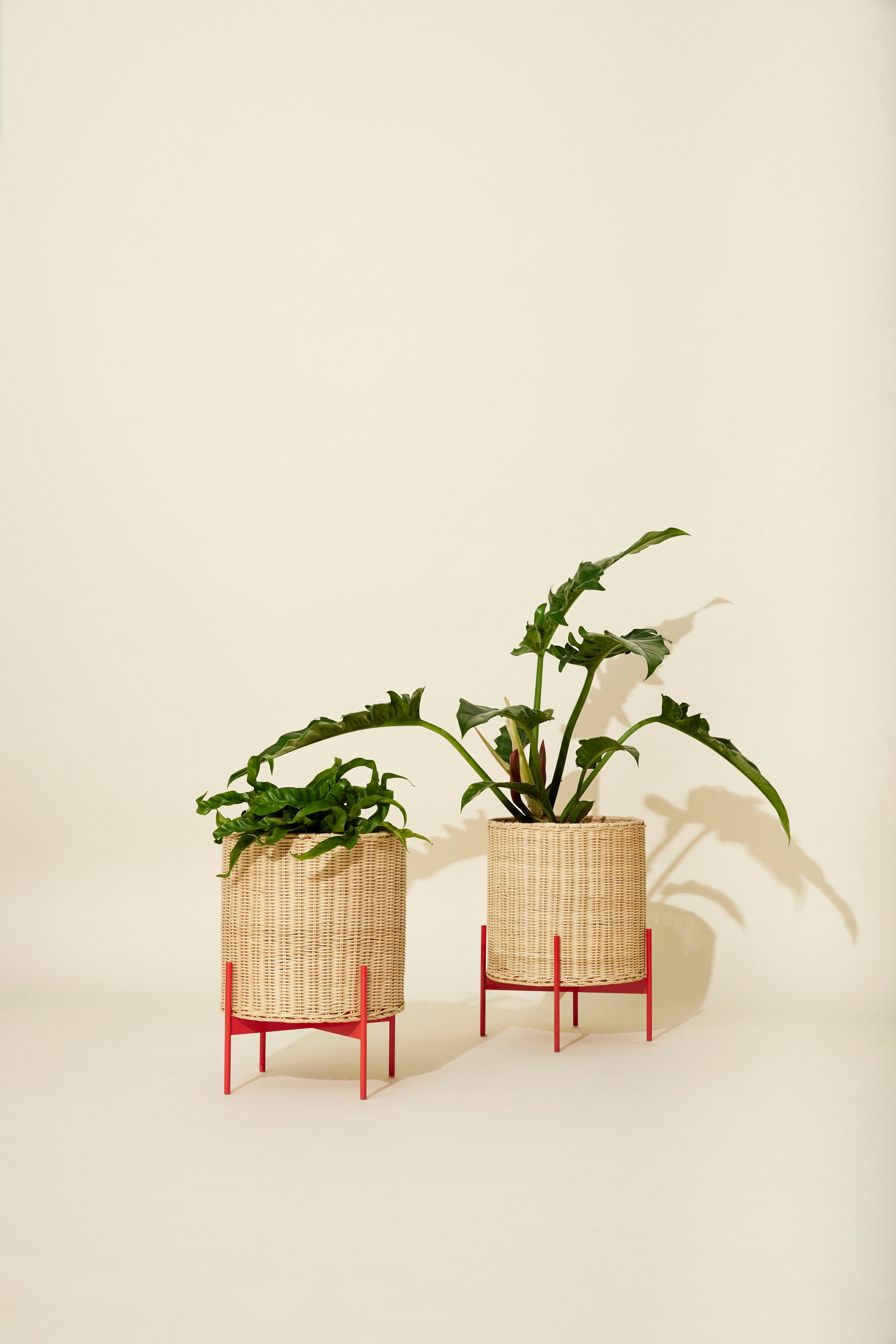 Splint Pot Nature/Red - ø30xh40cm