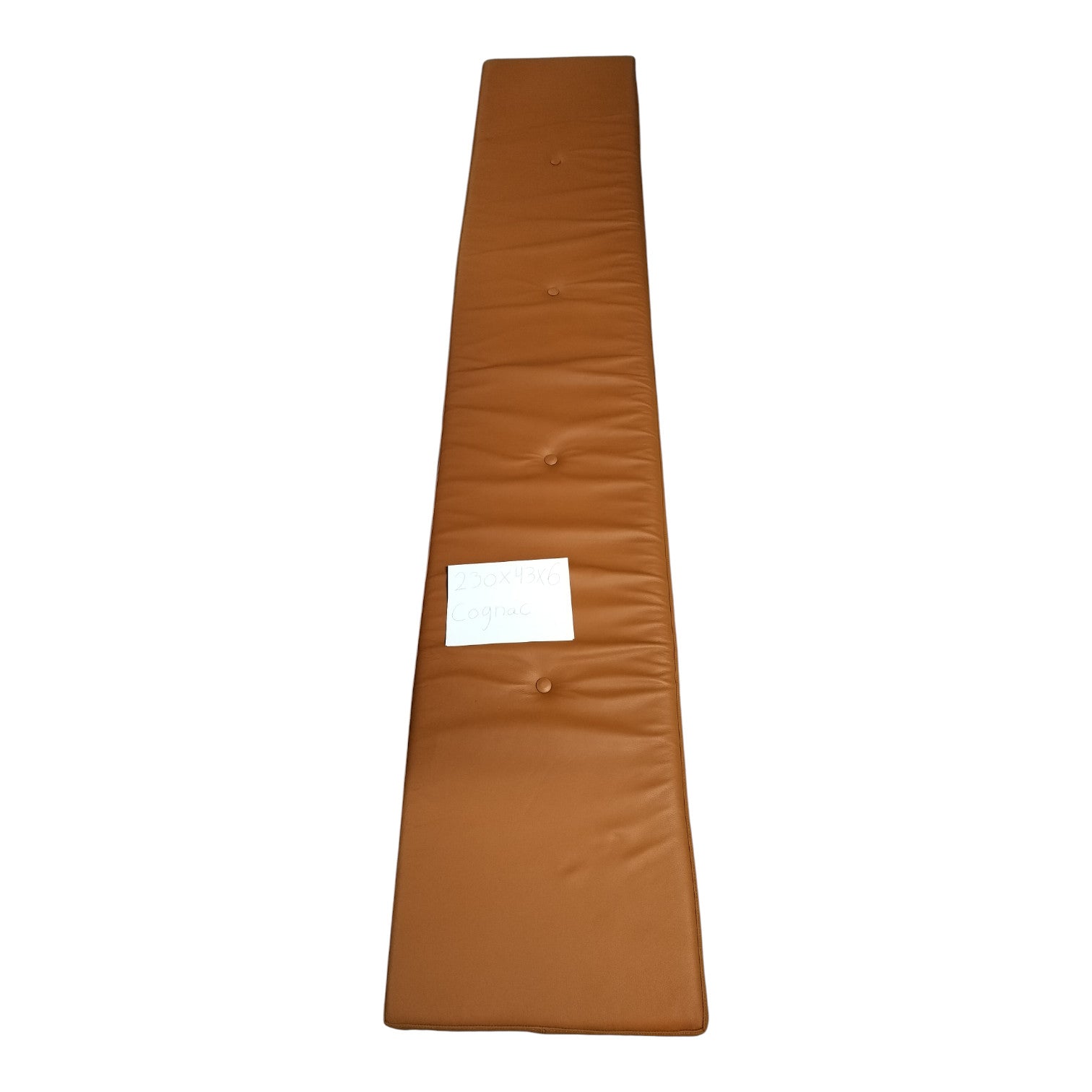 Residual section - 230x40x4 in cognac leather with 4 buttons