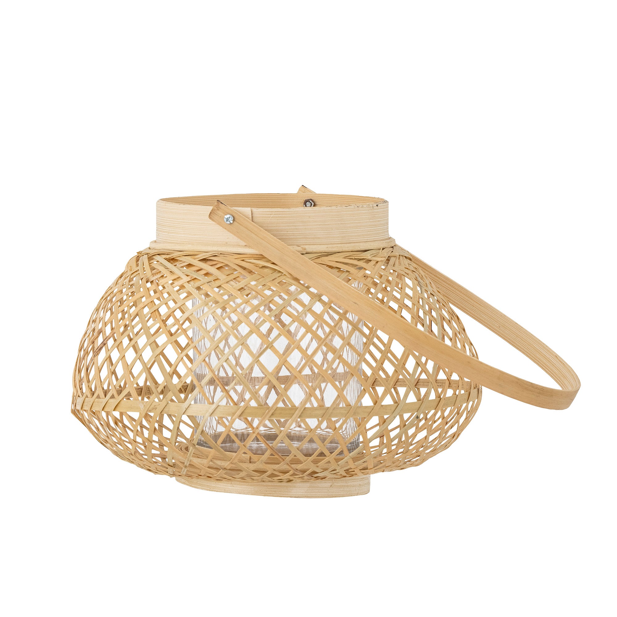 Malda lanterns w/glass, nature, bamboo