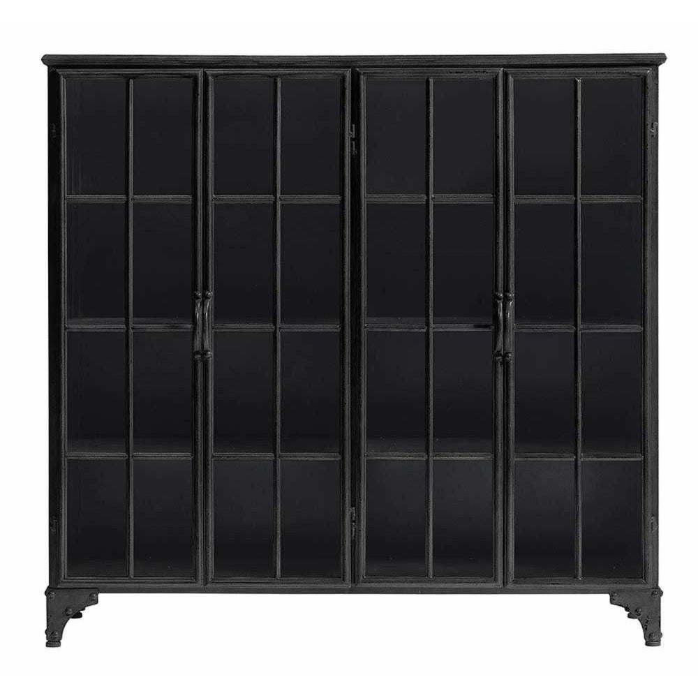Downtown display cabinet in iron - 114x120 - black