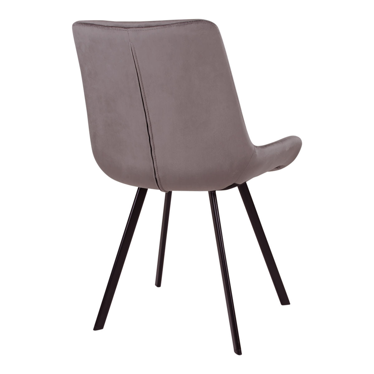 Memphis Dining Table Chair - Dining Table Chair in Velor, Gray with Black Legs, HN1218