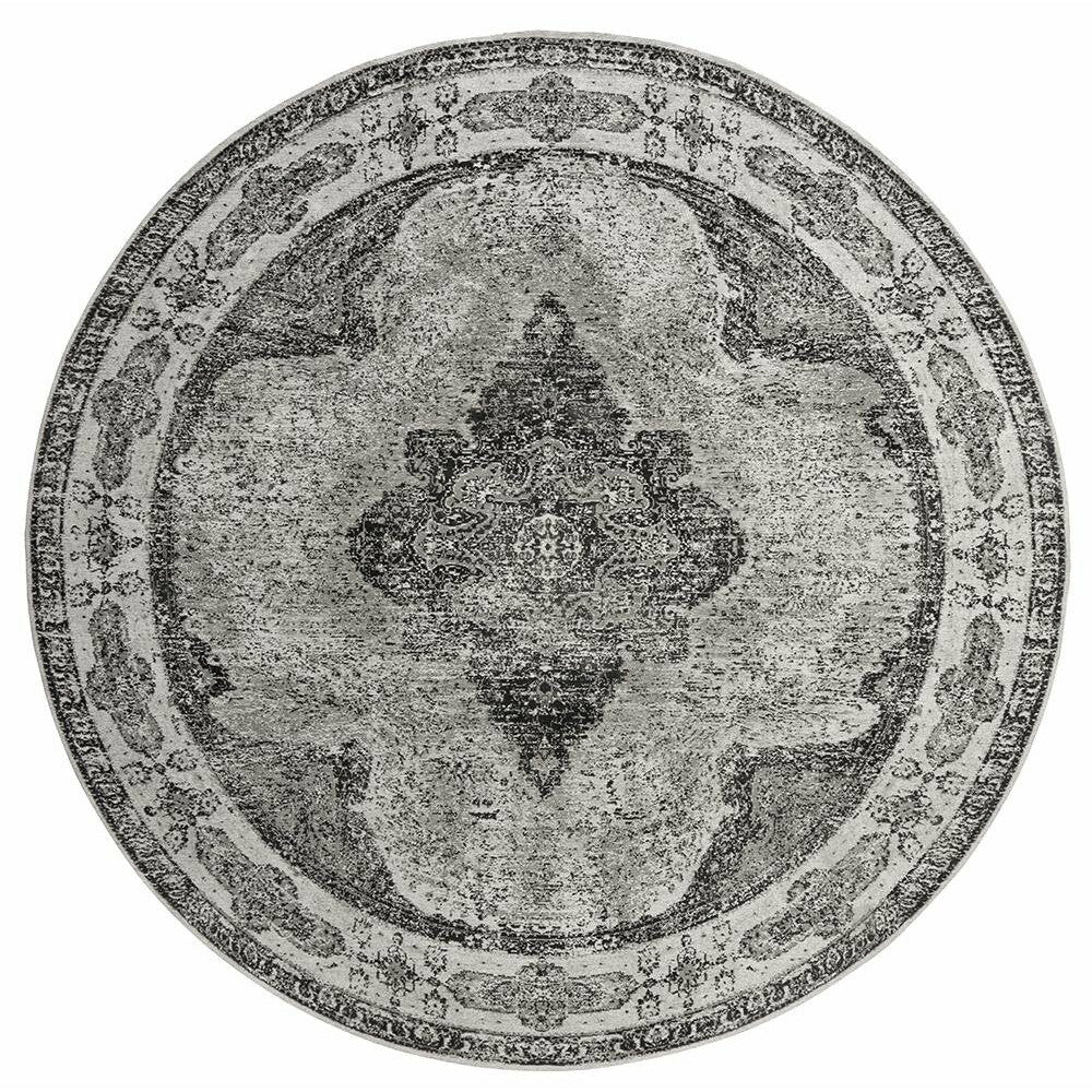 Venus round woven cotton blanket - Ø240 - gray
