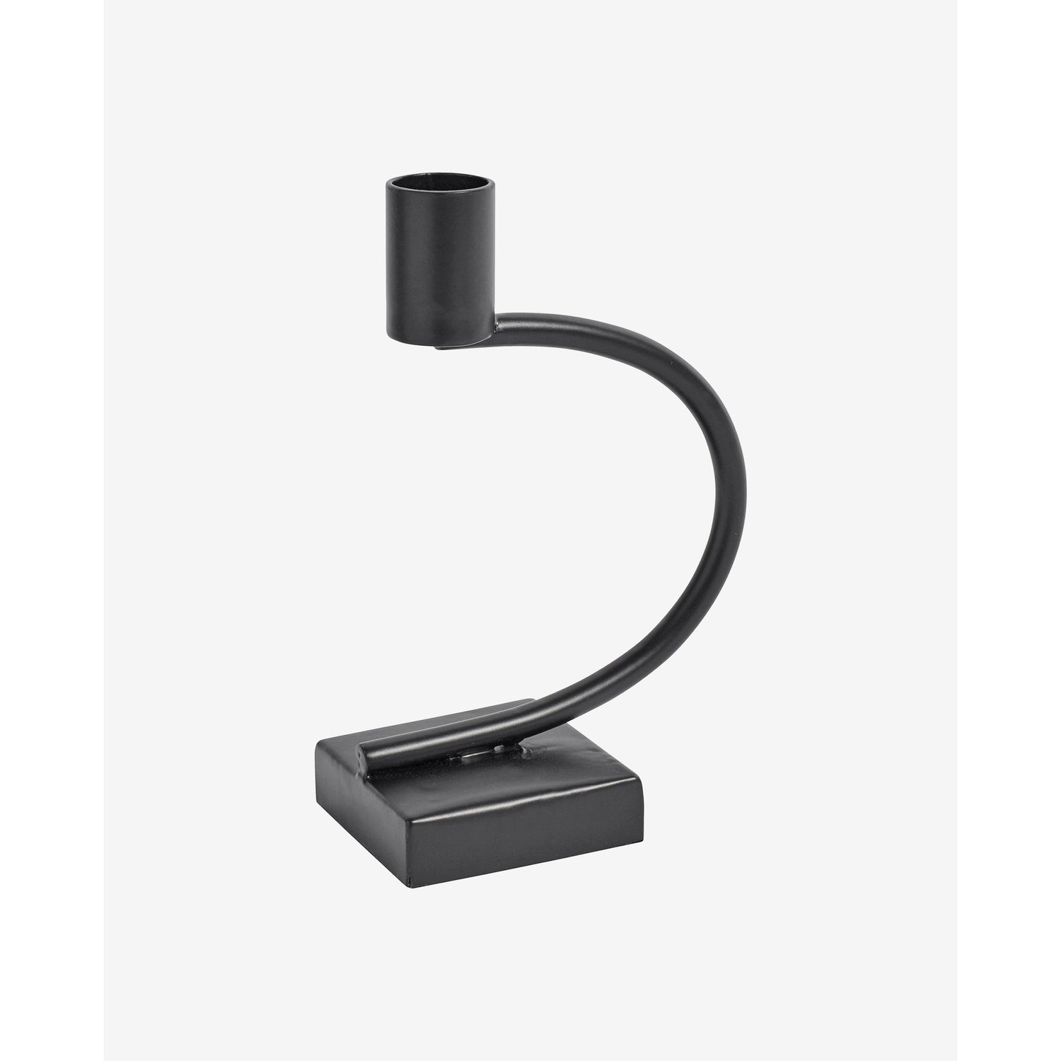 Lysestage i jern med halvcirkel - h17 cm - sort - Nordal - DesignGaragen.dk