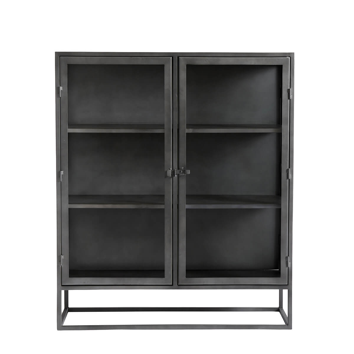 Vitrine skab Boston - Sort (LGB) - Jern - W: 110 H: 130 D: 40 cm - Muubs - DesignGaragen.dk