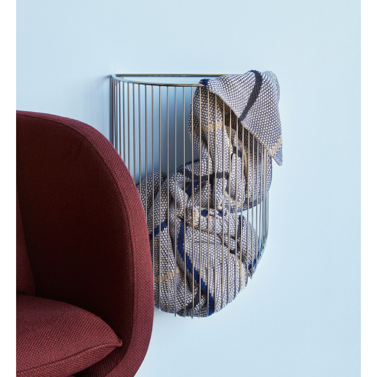 Hübsch Iris wall basket nickel (set of 2)