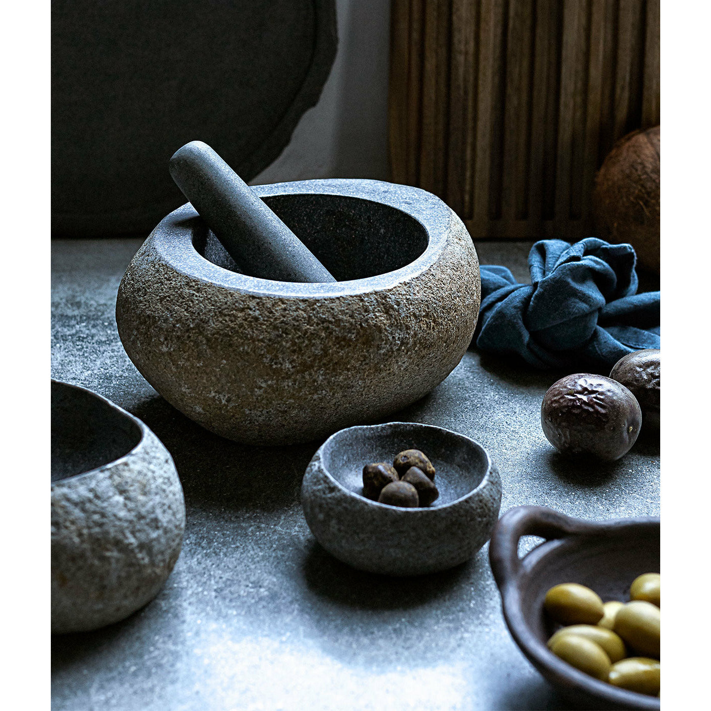 Morter Valley - Grå/Natur - Riverstone - H: 11 Ø: 18 cm - Muubs - DesignGaragen.dk