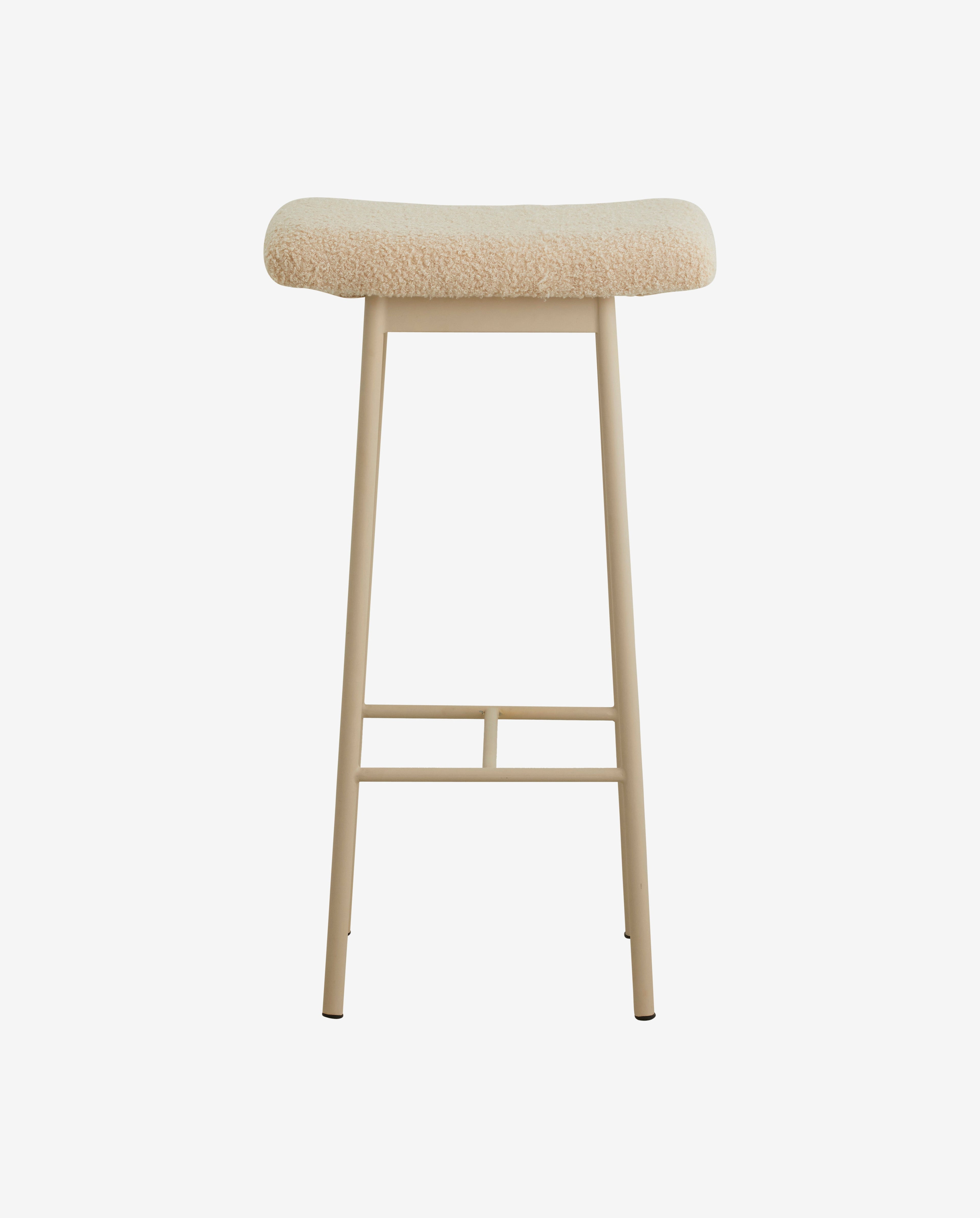Zala bar stool with imitation lambskin - beige