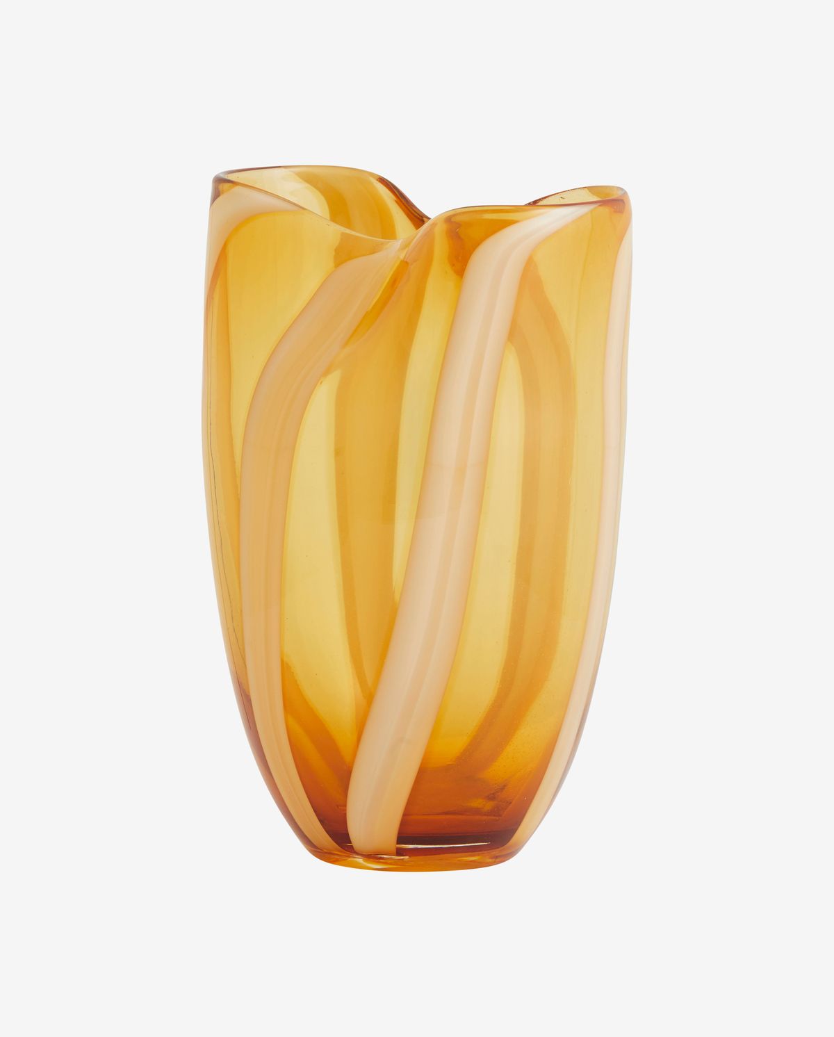 Nordal A/S HALKI vase, amber/white stripe