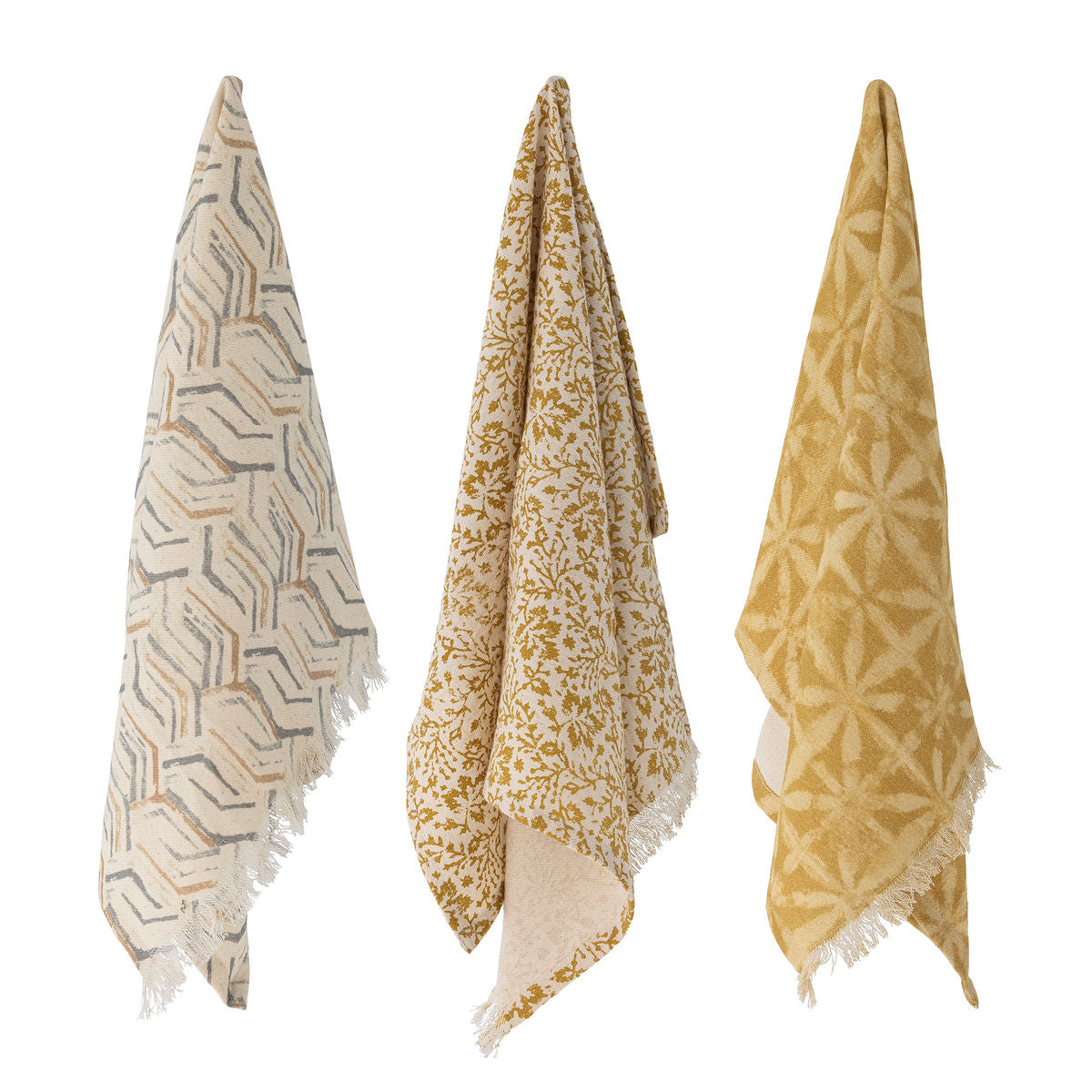 Bloomingville Bejan tea towel, brown, cotton