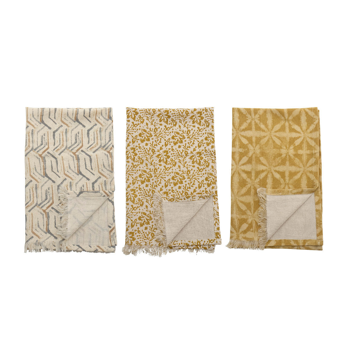 Bloomingville Bejan tea towel, brown, cotton