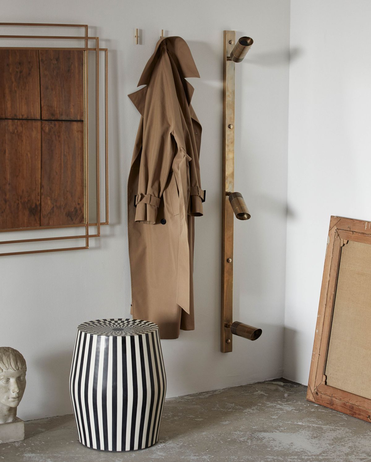 Bragi wall lamp, 3 spots - brass