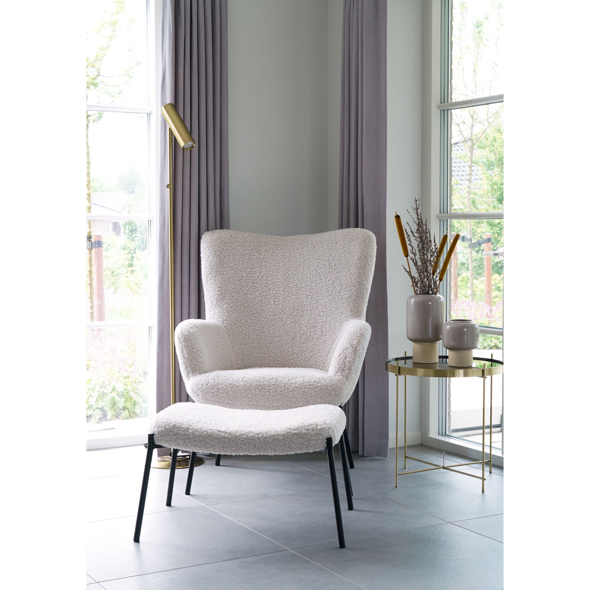 Vase - vase in ceramics, gray, Ø15x27 cm