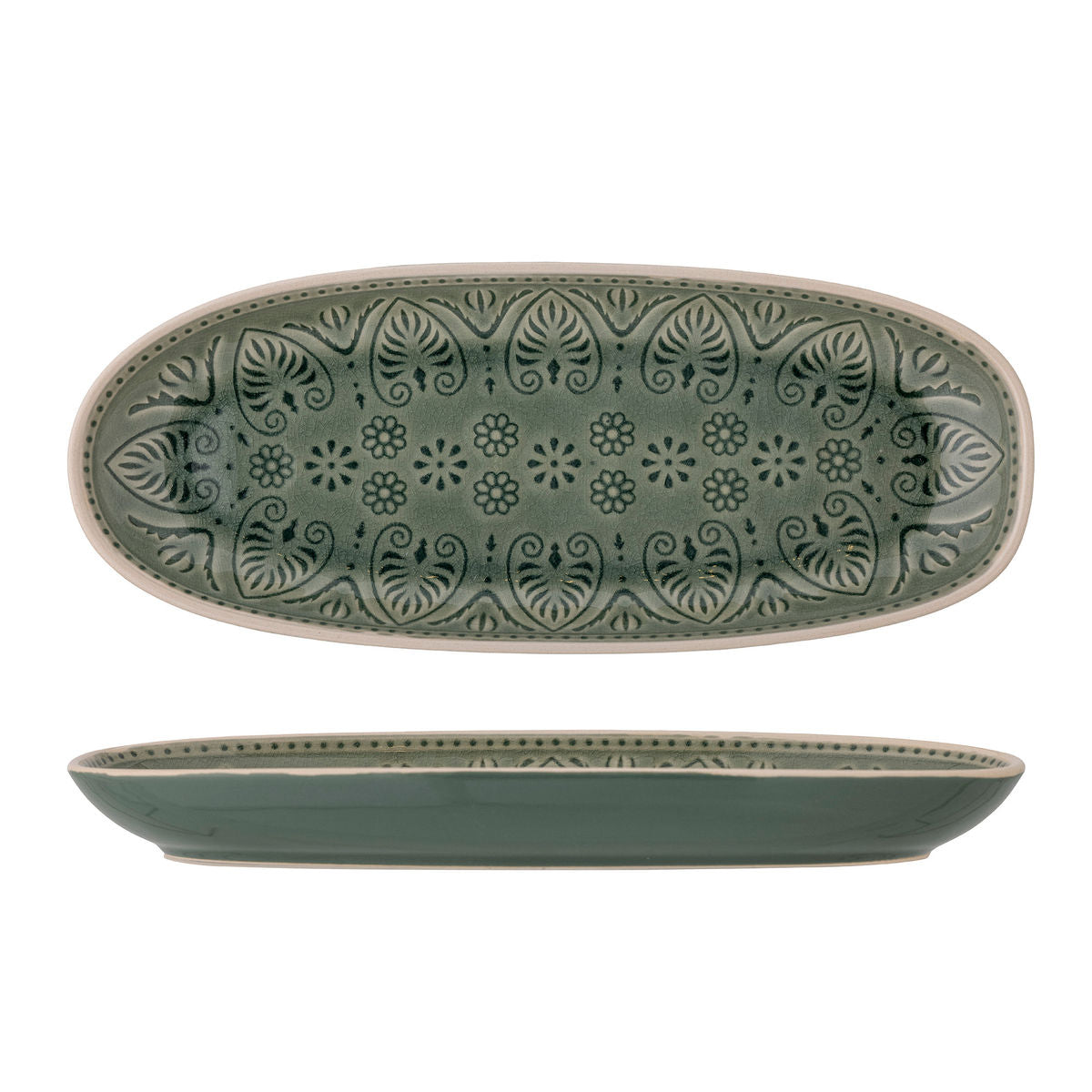 Bloomingville Rani serving dish, green, stoneware