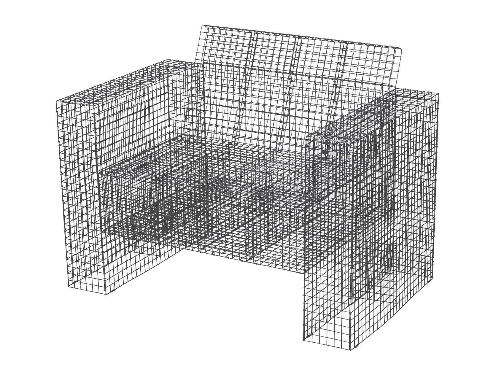 Kalager Design Wire LoungeChair, Alu Zinc