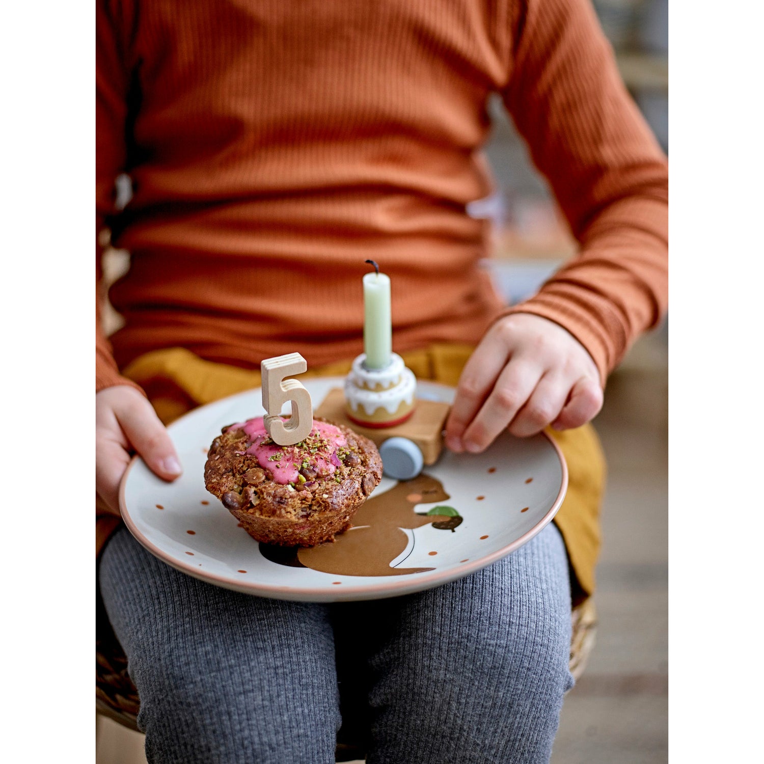 Mo Birthday Decoration, Gul, Bøg - L39xH7xW5 cm - BLOOMINGVILLE MINI - DesignGaragen.dk