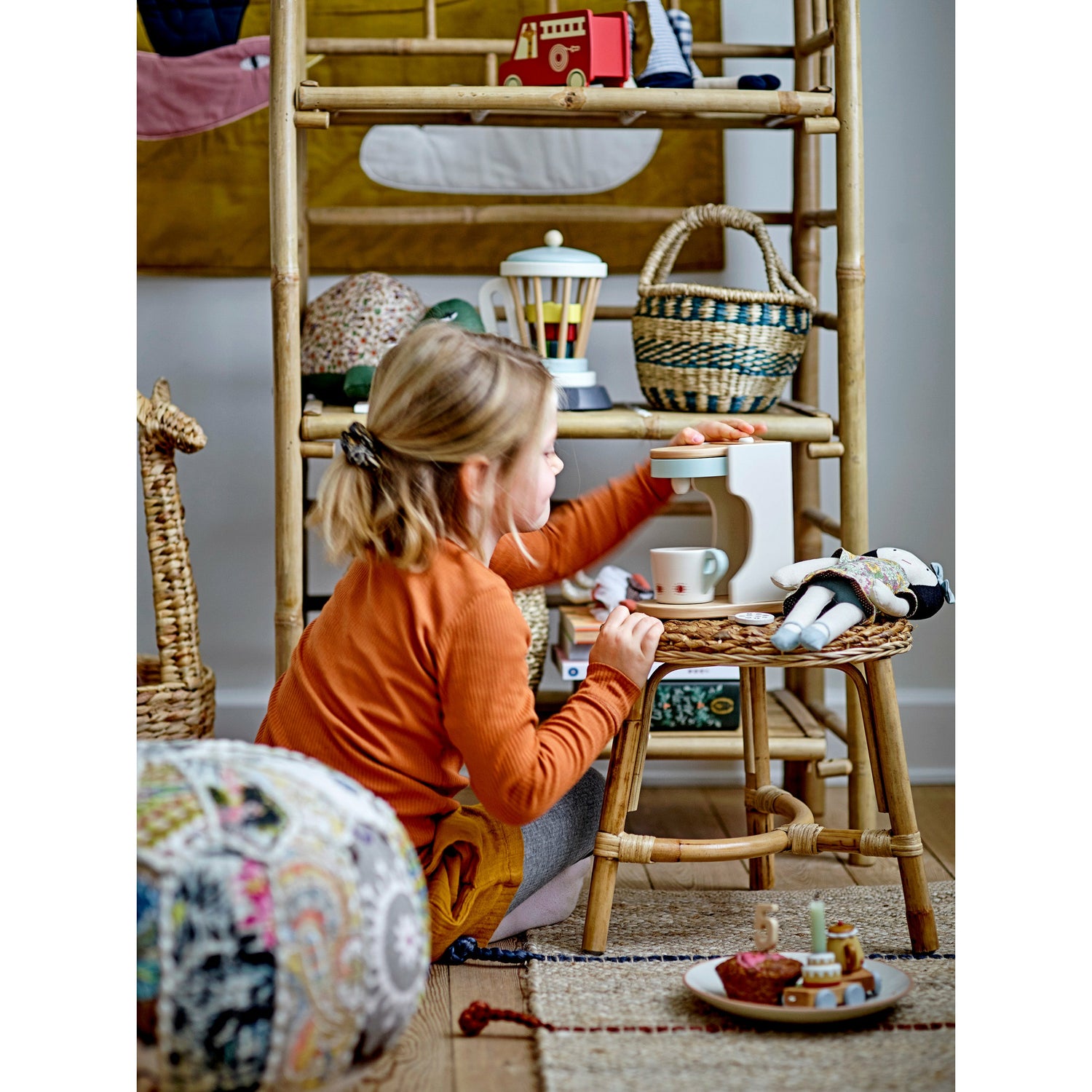 Elgo Legetøj, Kaffemaskine , Hvid, Bøg - L18xH15,5xW12 cm - BLOOMINGVILLE MINI - DesignGaragen.dk