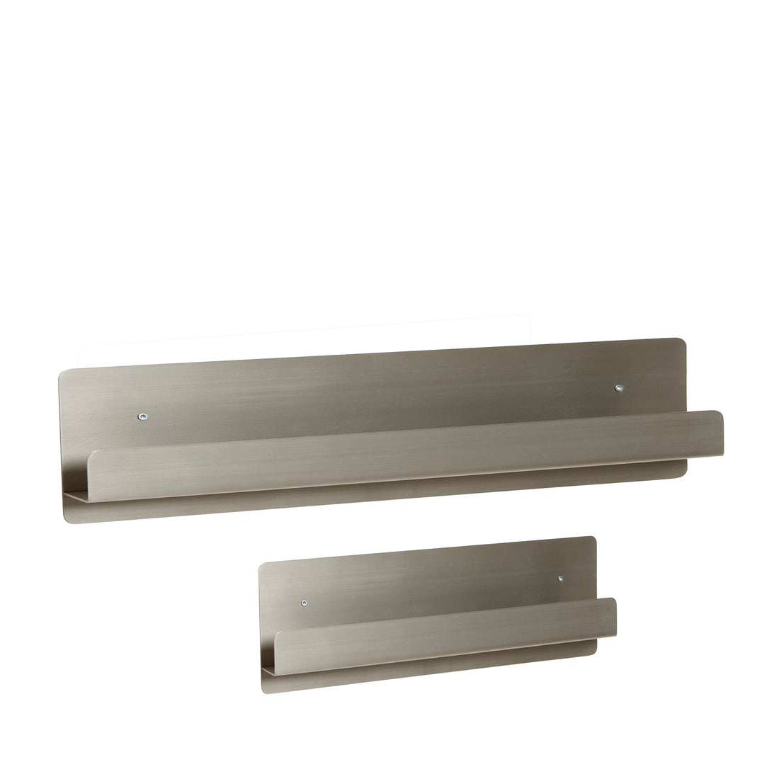 Fold image shelf nickel (set of 2) - 50x5xH15, 100x5xH15cm
