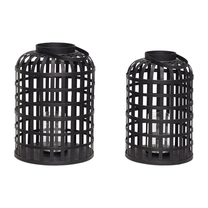Grid lanterns black (set of 2) - Ø35XH54, Ø41XH58CM