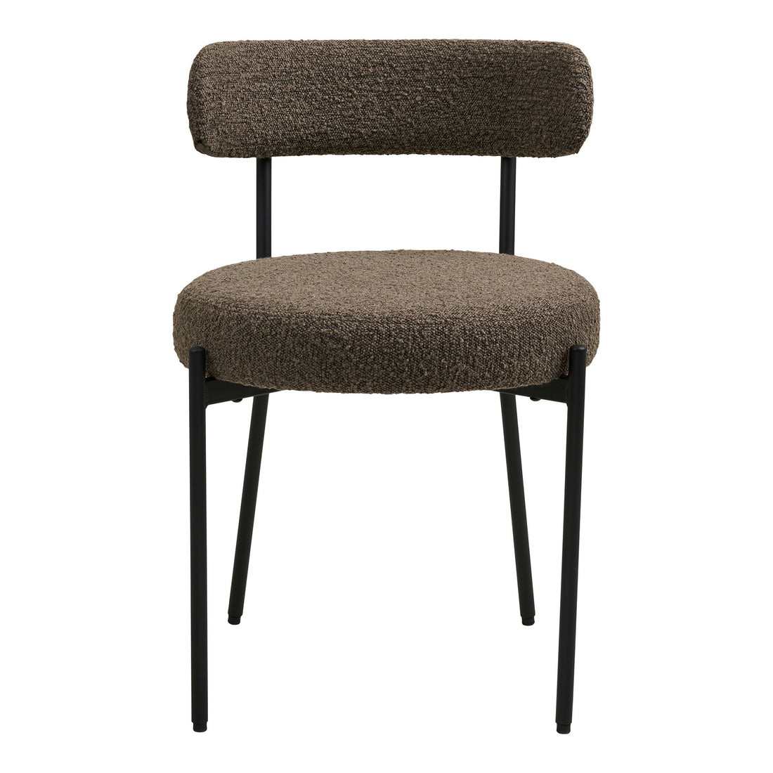 Badalona Dining table chair - Dining table chair, bouclé, brown, black legs HN1064