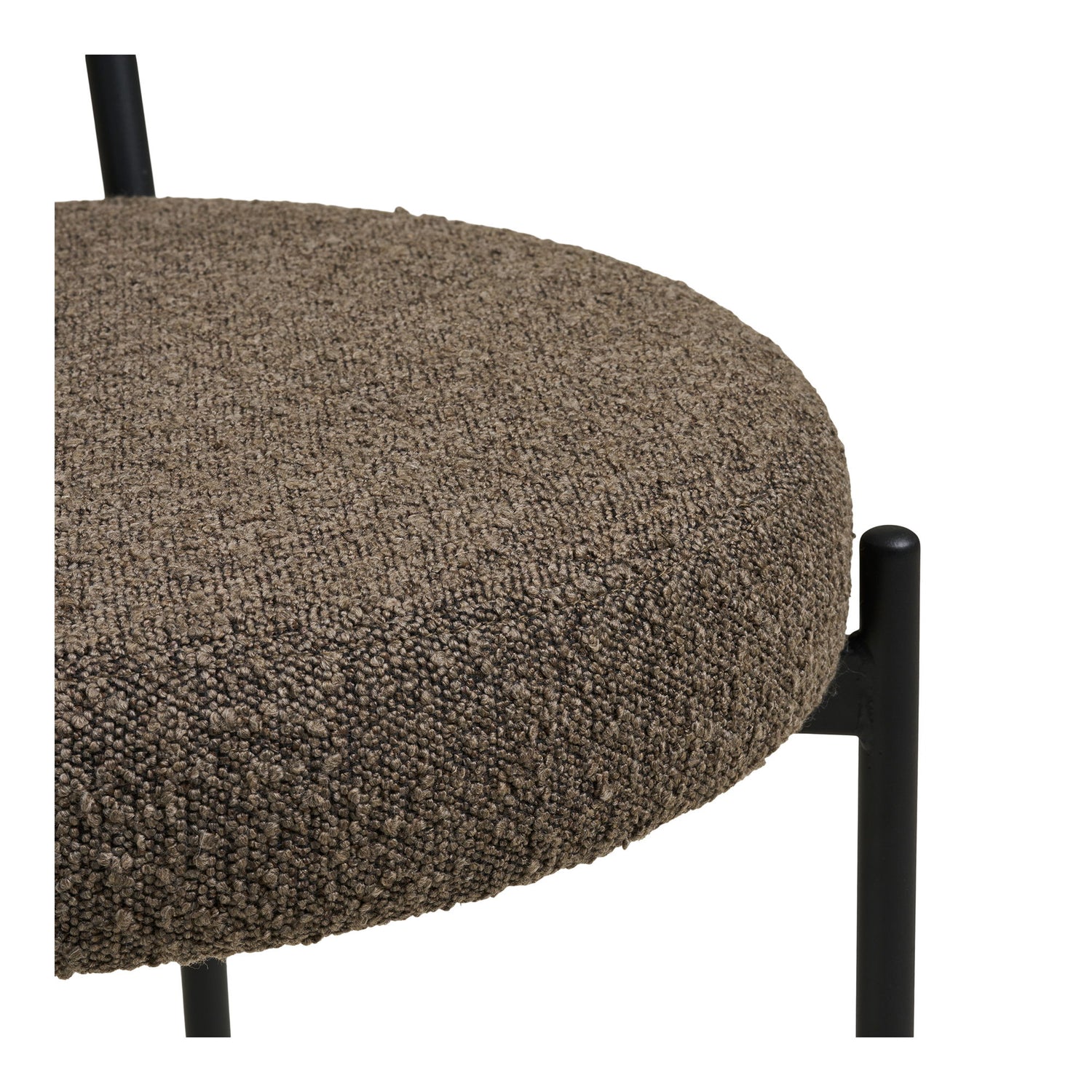 Badalona Dining table chair - Dining table chair, bouclé, brown, black legs HN1064