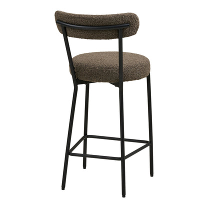Badalona Counter chair - Counter chair, bouklé, brown, black legs HN1064