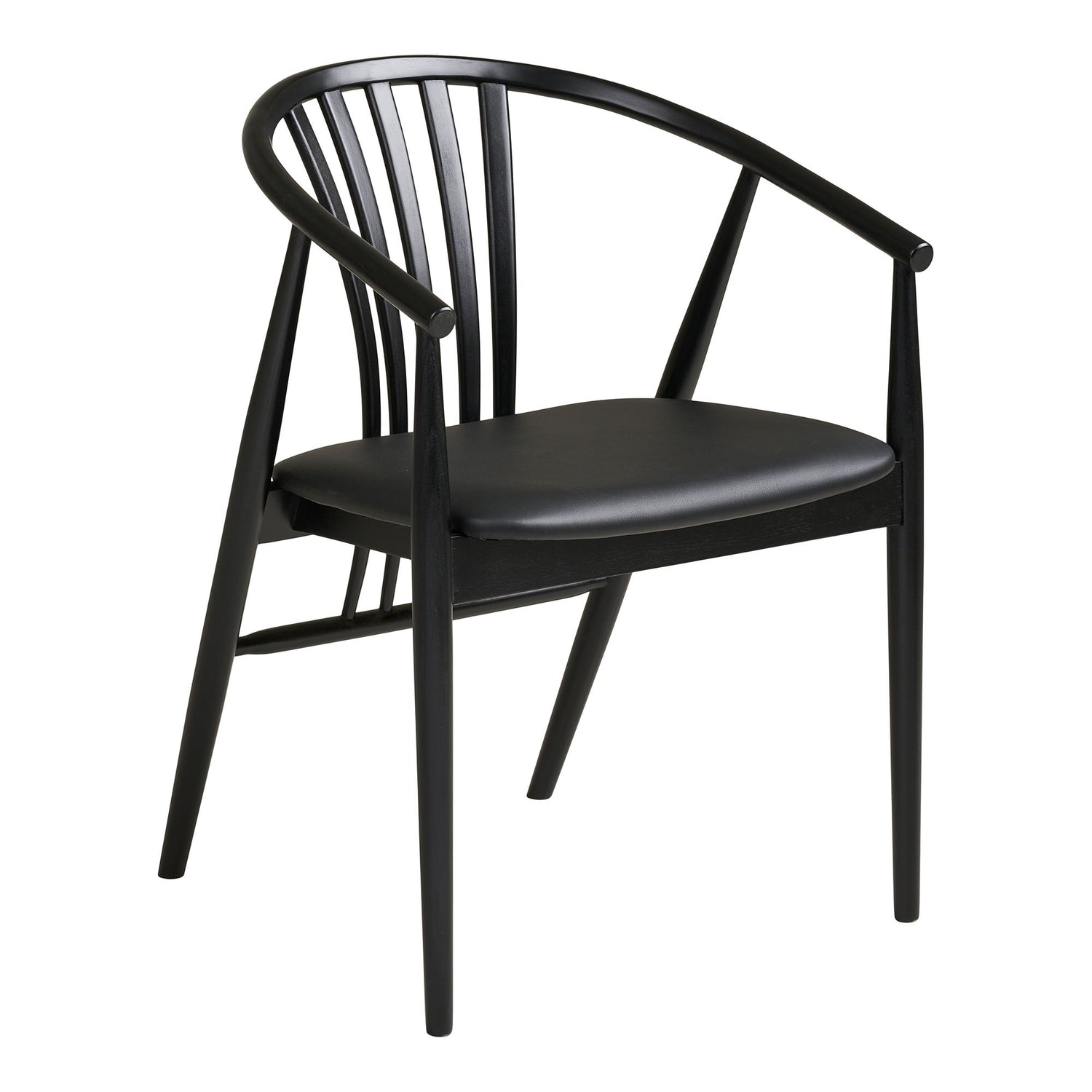 Agustin Dining Table Chair - Dining Table Chair, Beech Wood with PU Seat, Black HN1219