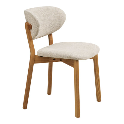 Dunkirk Dining table chair - Dining table chair, oak with fabric seat, beige HN1318