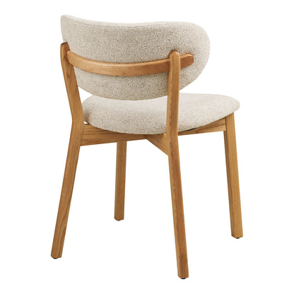 Dunkirk Dining table chair - Dining table chair, oak with fabric seat, beige HN1318