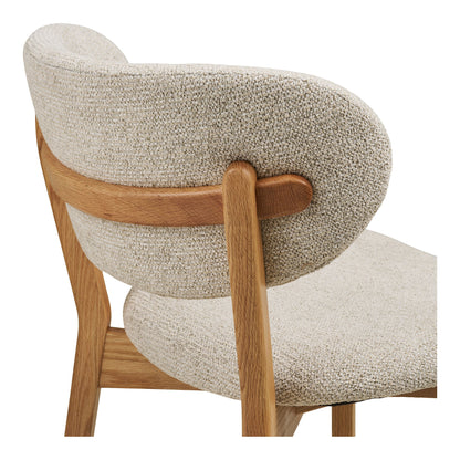 Dunkirk Dining table chair - Dining table chair, oak with fabric seat, beige HN1318