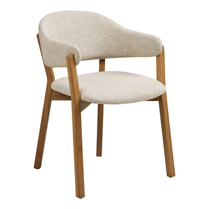 Dunkirk Dining table chair - Dining table chair, armrest, oak with fabric seat, beige HN1318