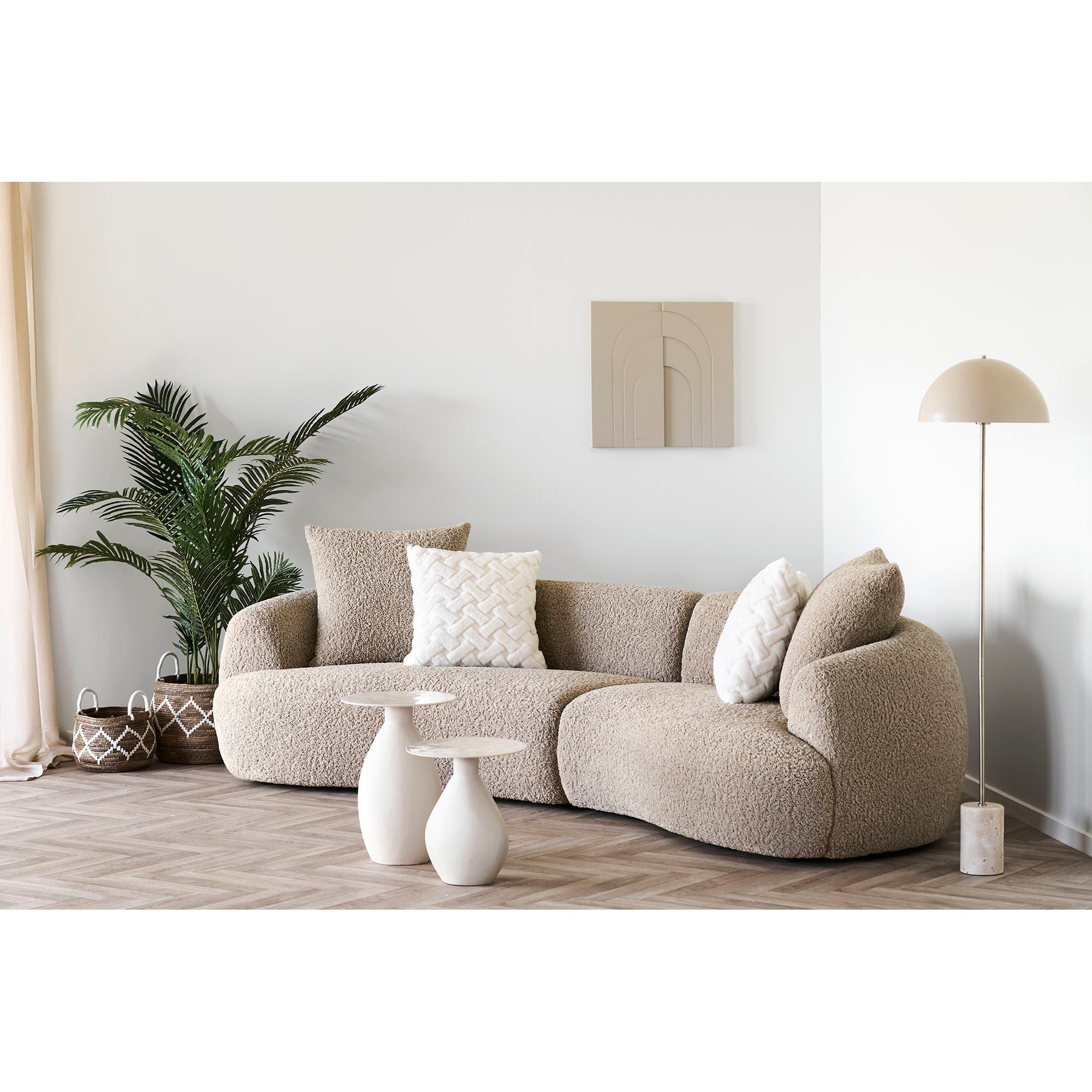 Dali Sofa - Sofa with 4 cushions, light brown