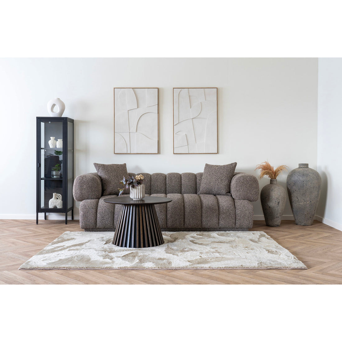 Aurora Sofa - Sofa with 2 cushions, brown