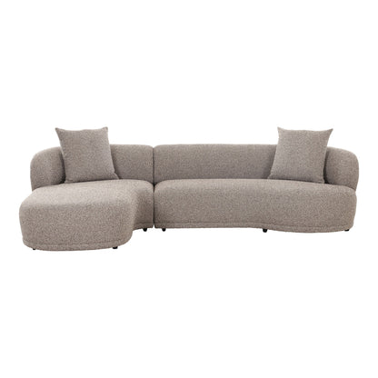 Kingston Lounge Sofa with 2 cushions, left-facing, brown