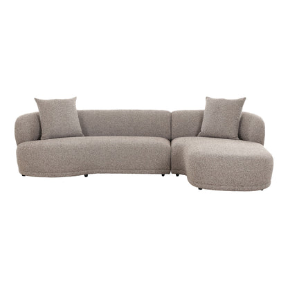 Kingston Lounge Sofa with 2 cushions, right-facing, brown