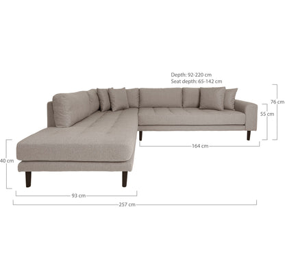  left-facing in stone with four cushions and black wooden legs