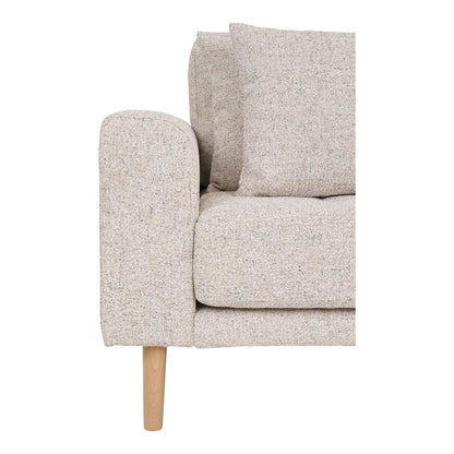 Lido Lounge Sofa - Lounge sofa, right -wing in beige meltered with four pillows and nature wooden legs, HN1015