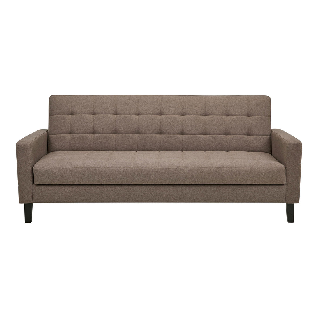 Milton Sofa bed - Sofa bed with storage, brown, black legs