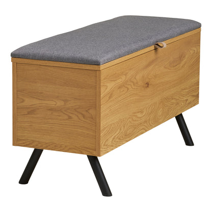 Barco bench with storage - bench with storage, oak look 92x33x48 cm
