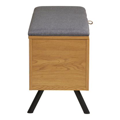 Barco bench with storage - bench with storage, oak look 92x33x48 cm