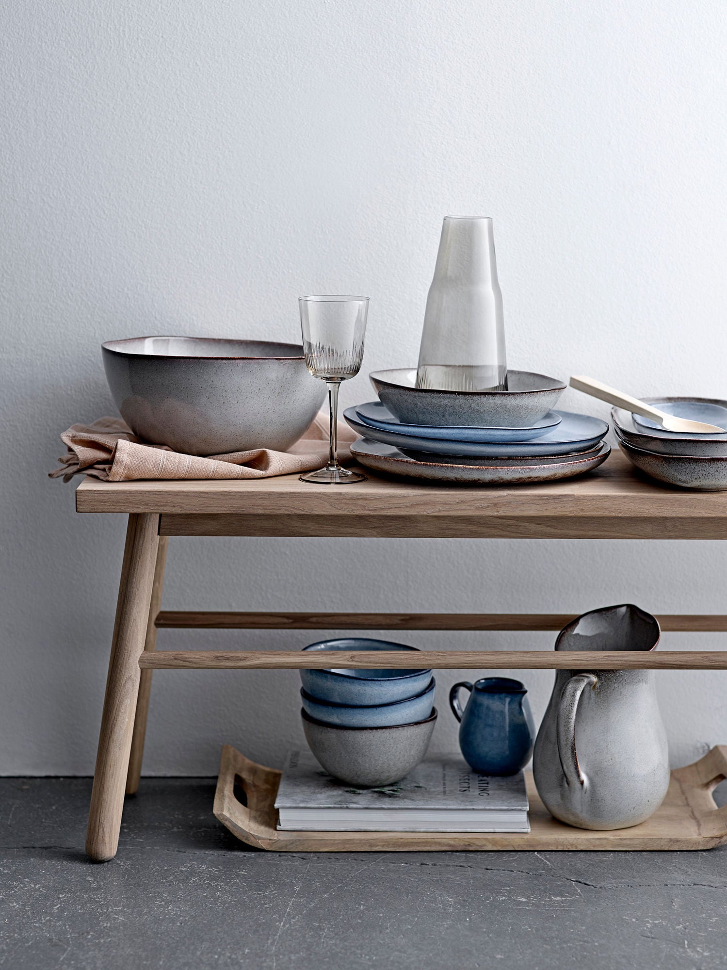 Bloomingville Sandrine Breakfast Set, Blue, Stoneware