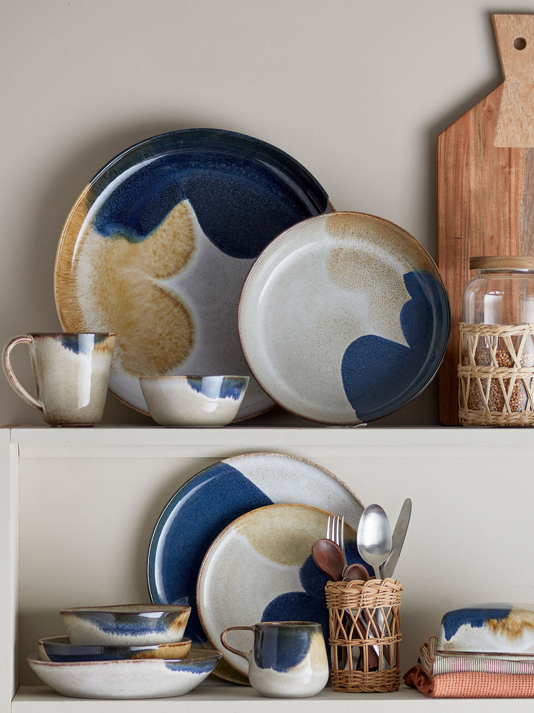 Bloomingville Jules breakfast set, gray, stoneware