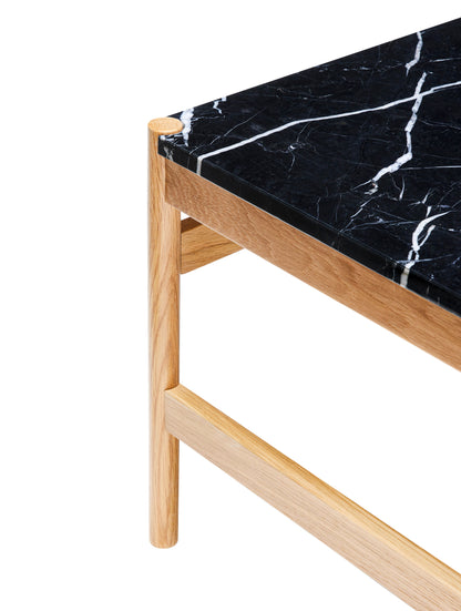 Raw side table black/nature - 60x40xh42cm