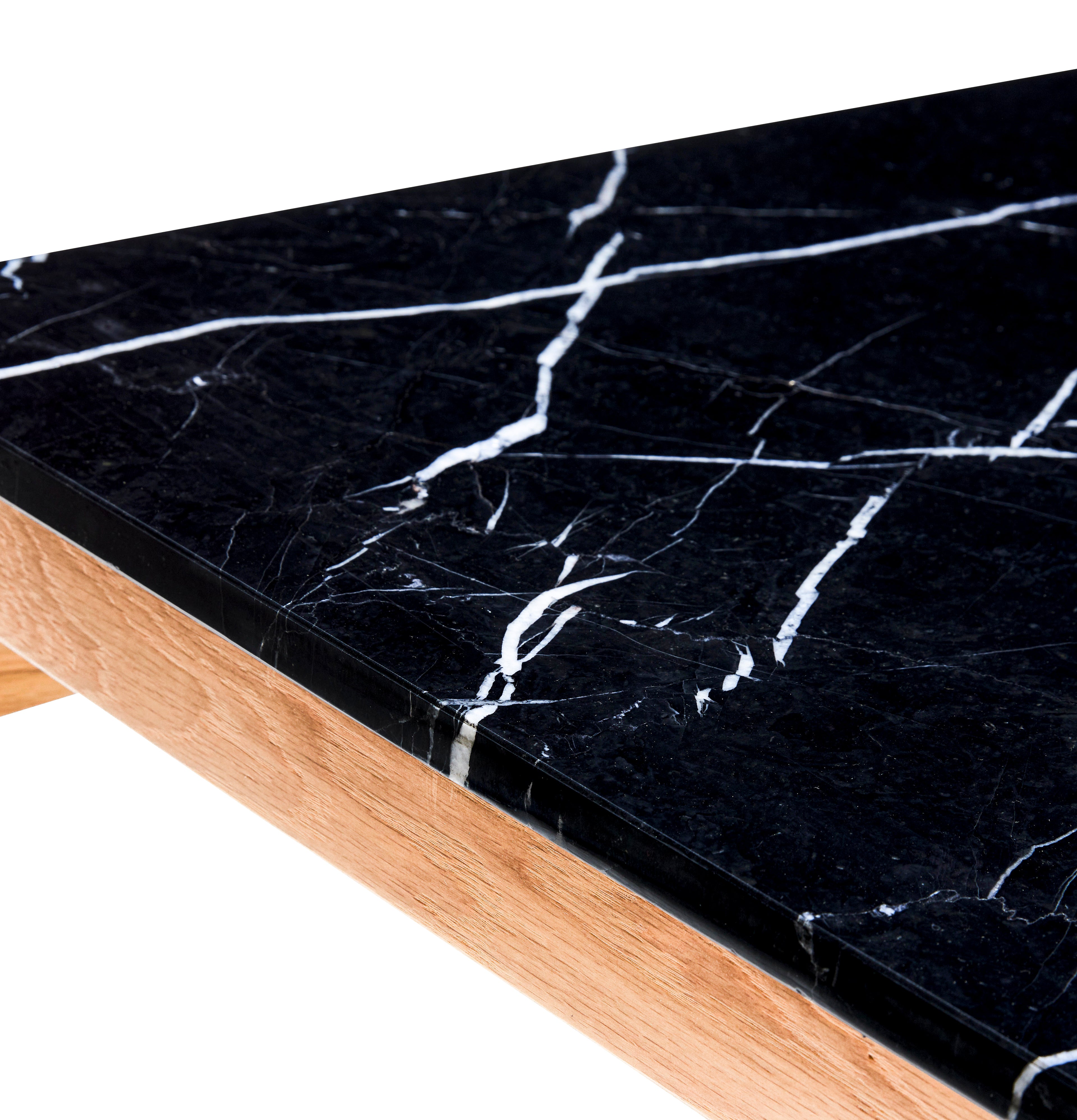 Raw side table black/nature - 60x40xh42cm