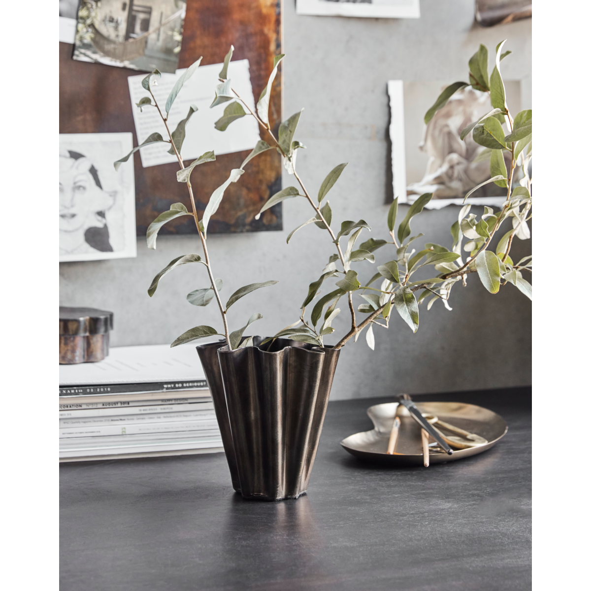 Vase, HDFlood, Antique brown