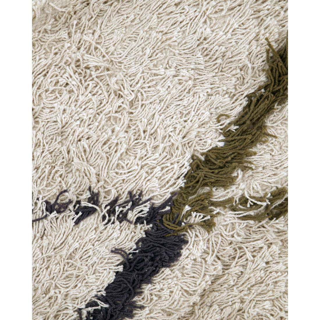 Blanket, hdindi, raw white; mustard yellow