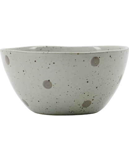 Bowl, HDDots, White; Green