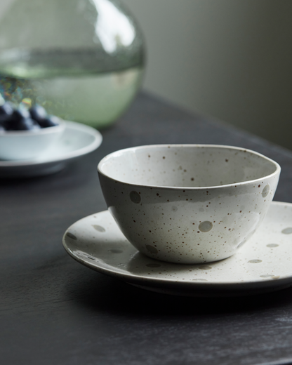 Bowl, HDDots, White; Green