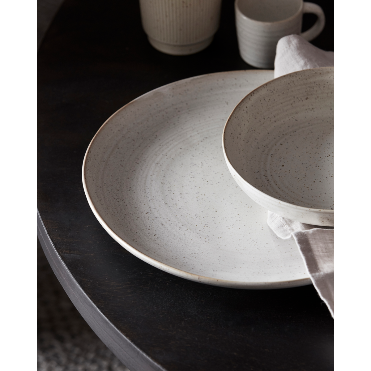 Dinner plate, hdpion, gray; white