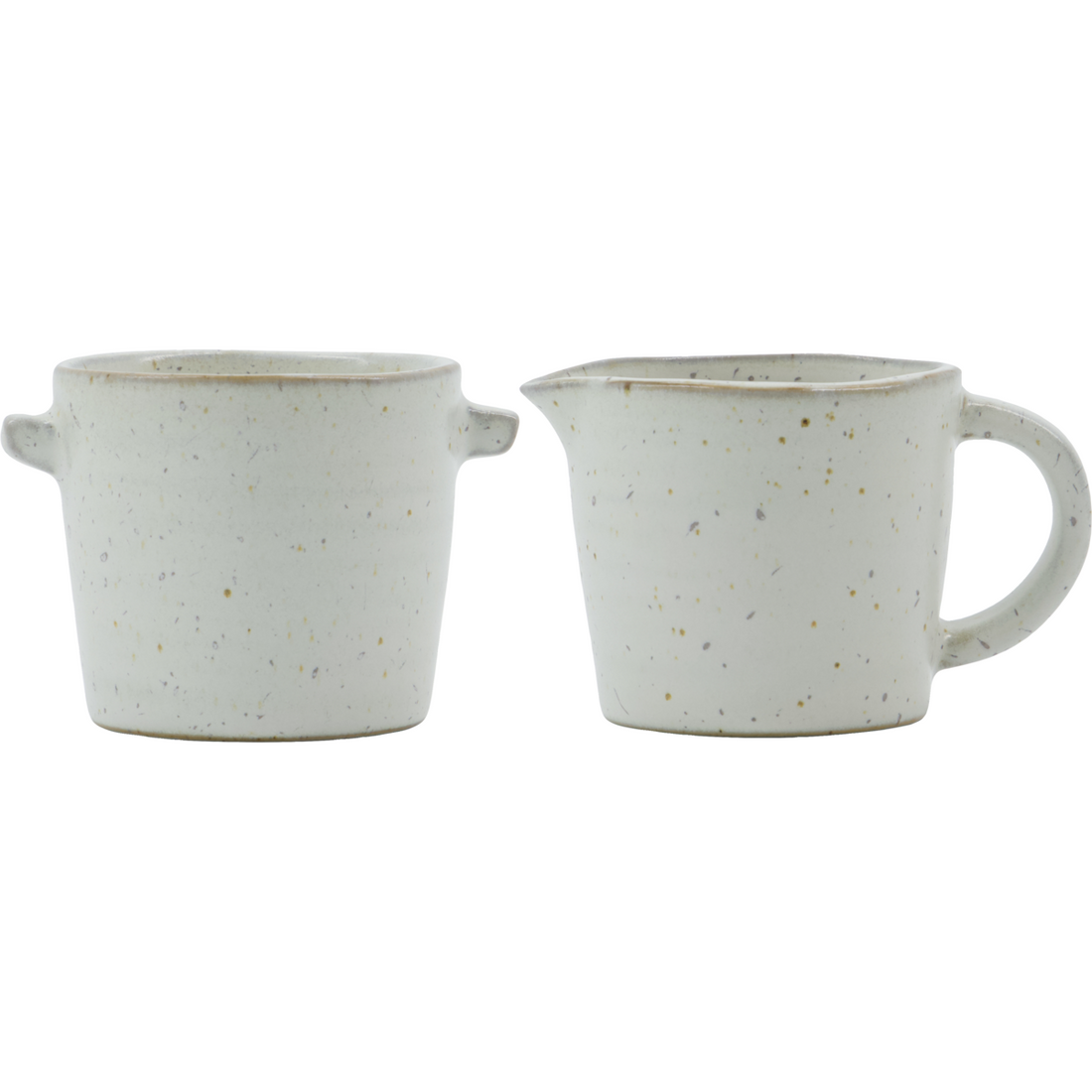 Milk jug and sugar bowl, hdpion, gray; white