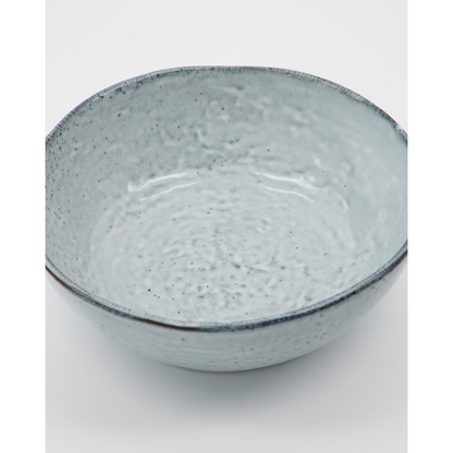 Bowl, hdrustic, gray; blue